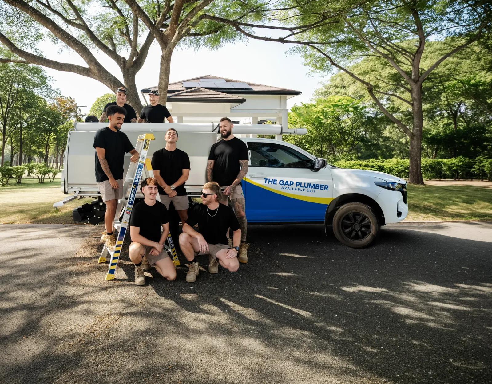 The Gap Plumber ute and team