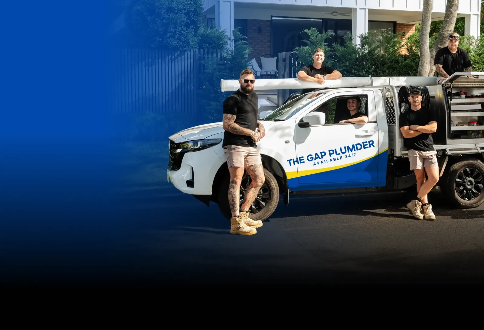The Gap Plumber team with the ute